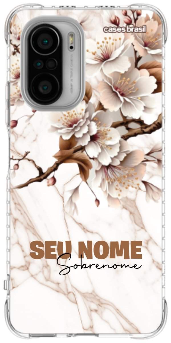 Capinha para Celular Mármore Sépia Floral