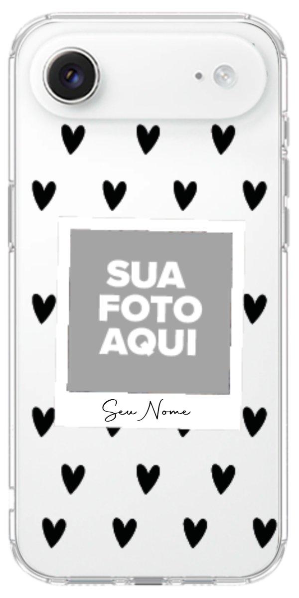 Capinha para Celular Polaroid Corações Black