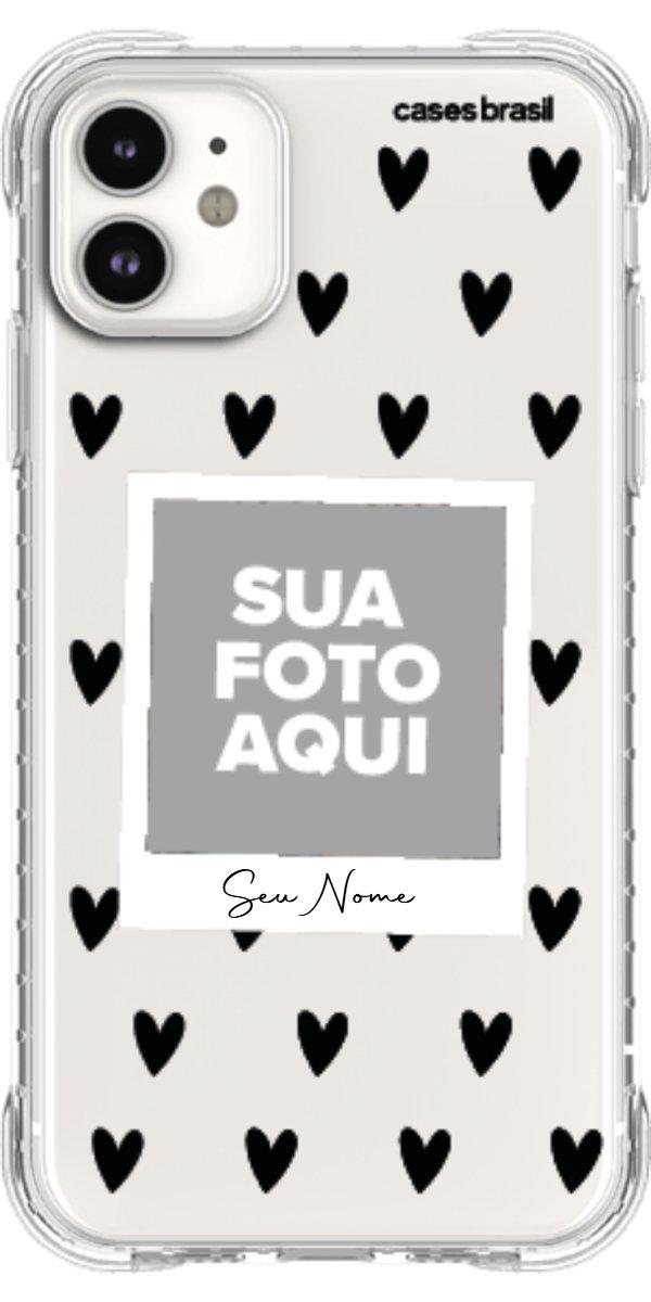 Capinha para Celular Polaroid Corações Black