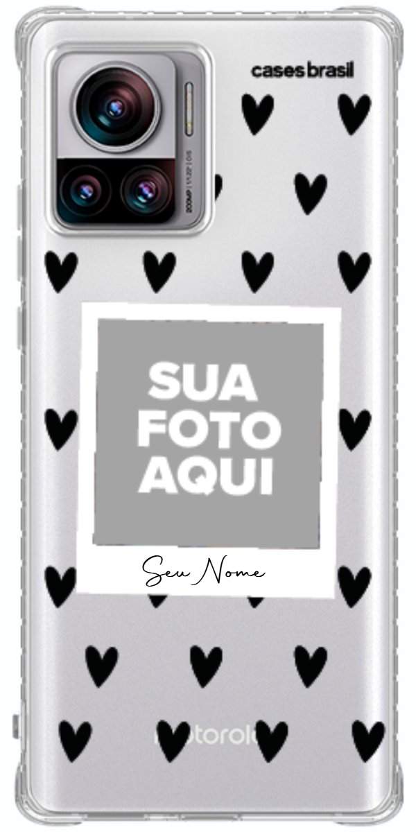 Capinha para Celular Polaroid Corações Black