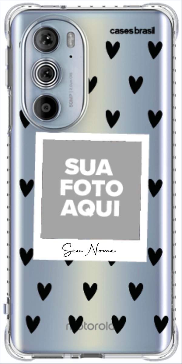 Capinha para Celular Polaroid Corações Black