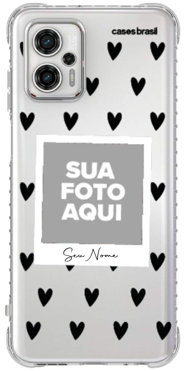 Capinha para Celular Polaroid Corações Black