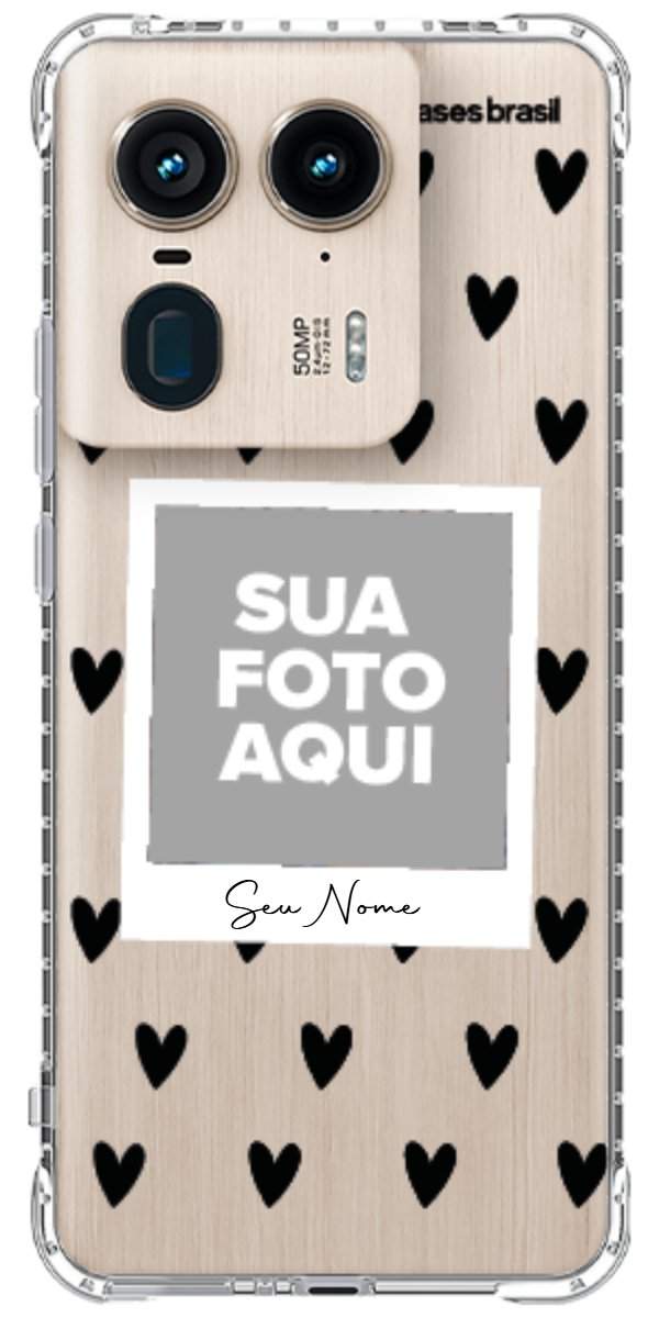 Capinha para Celular Polaroid Corações Black