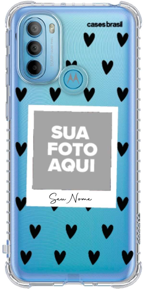 Capinha para Celular Polaroid Corações Black