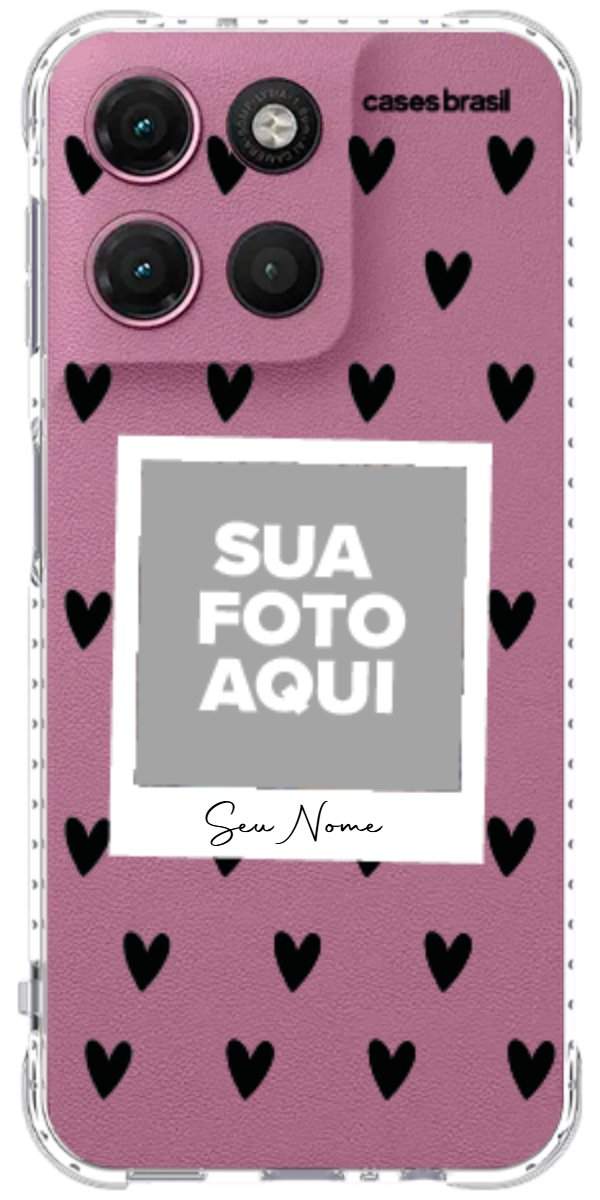 Capinha para Celular Polaroid Corações Black