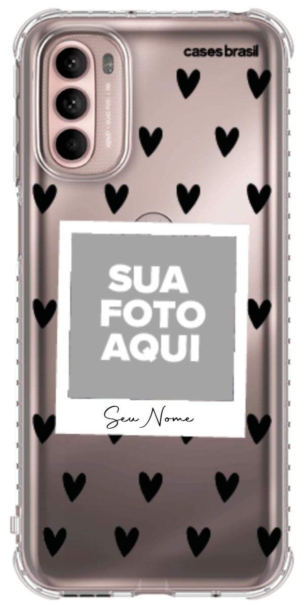Capinha para Celular Polaroid Corações Black