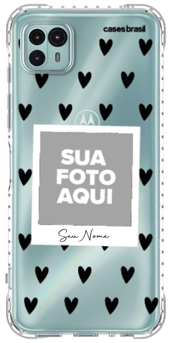 Capinha para Celular Polaroid Corações Black