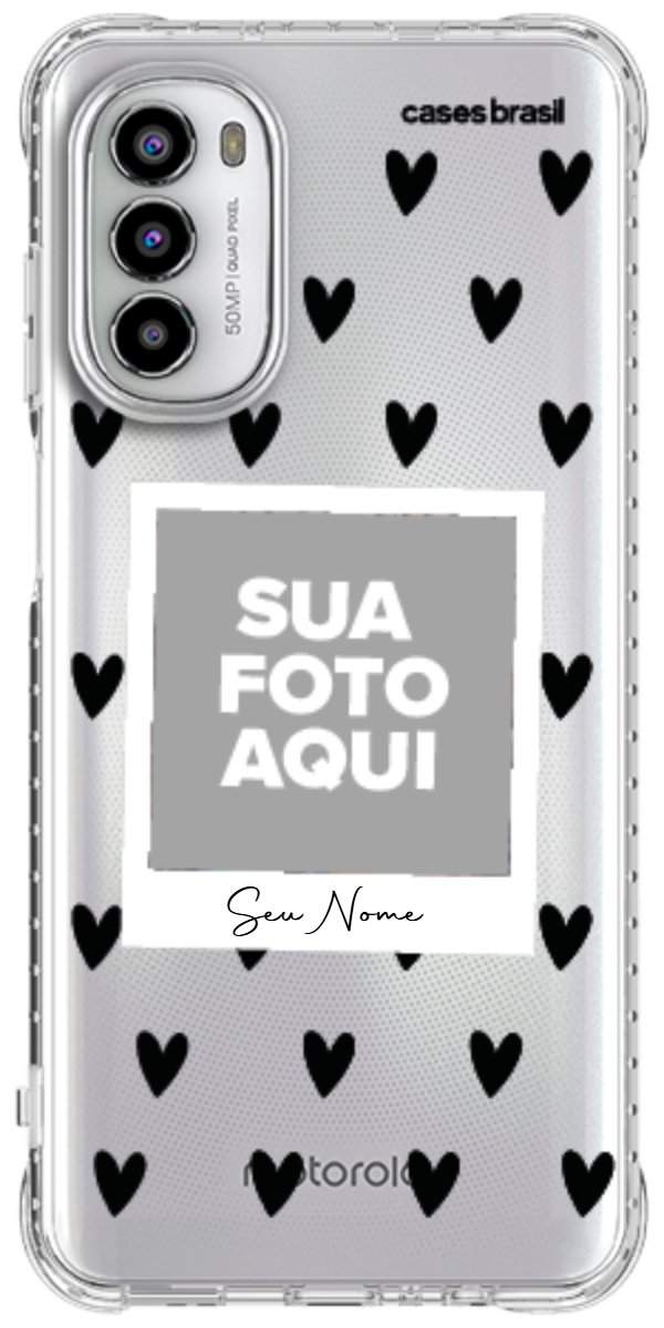 Capinha para Celular Polaroid Corações Black