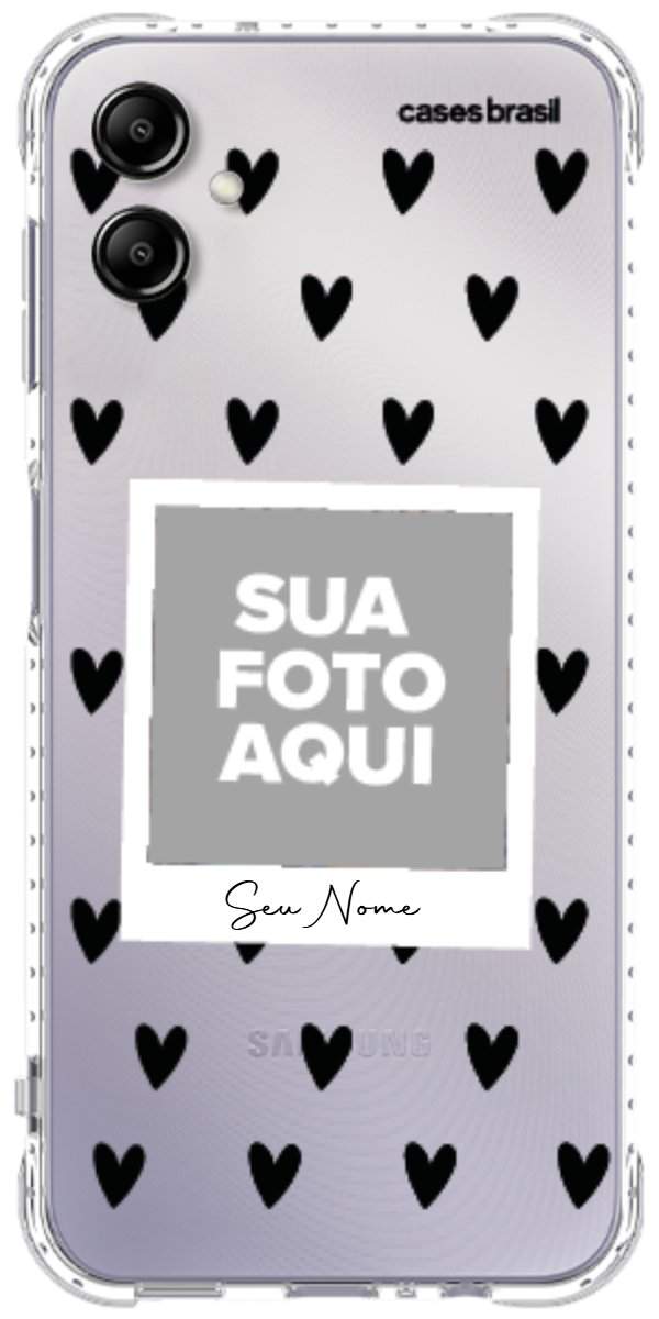 Capinha para Celular Polaroid Corações Black