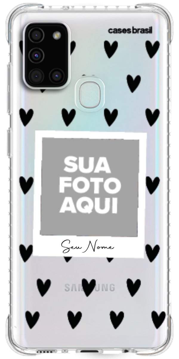 Capinha para Celular Polaroid Corações Black