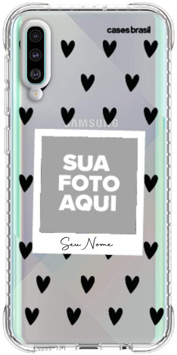 Capinha para Celular Polaroid Corações Black