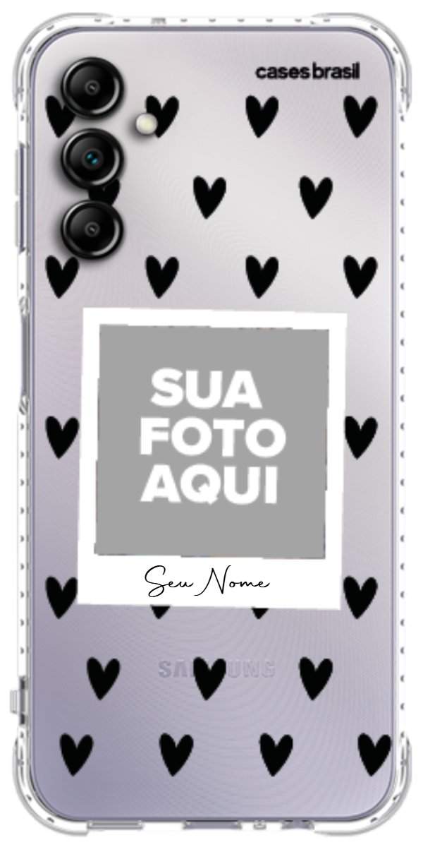 Capinha para Celular Polaroid Corações Black