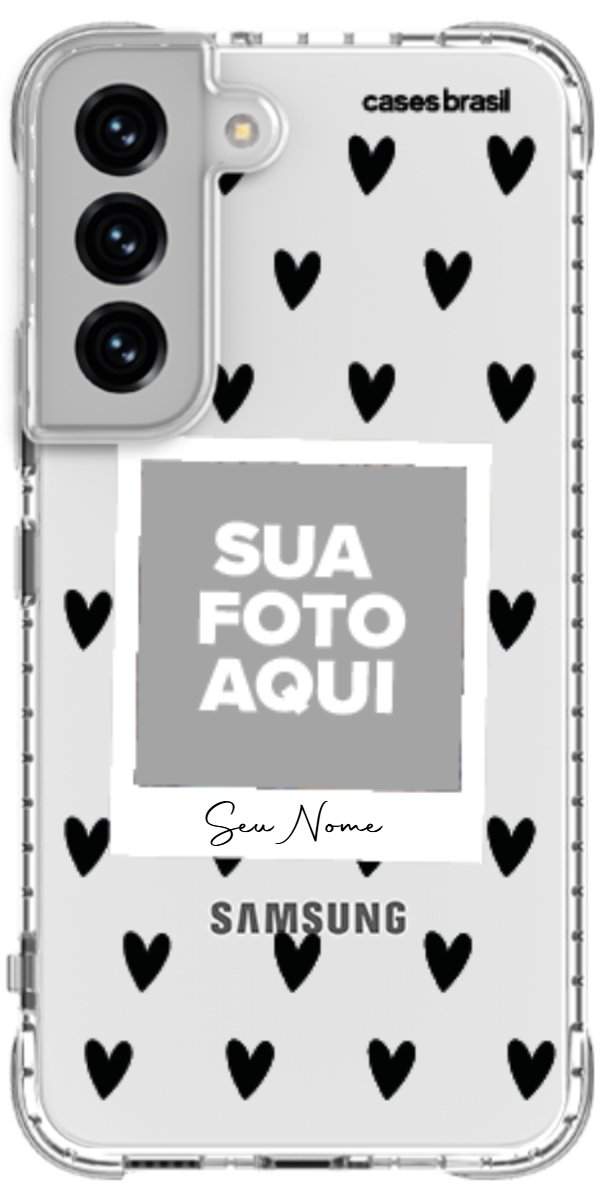 Capinha para Celular Polaroid Corações Black