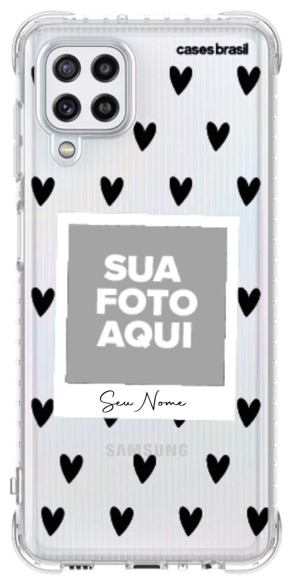 Capinha para Celular Polaroid Corações Black