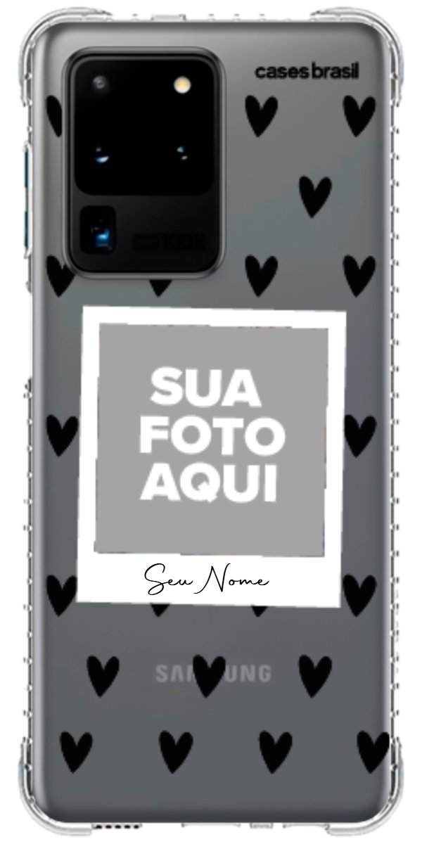 Capinha para Celular Polaroid Corações Black