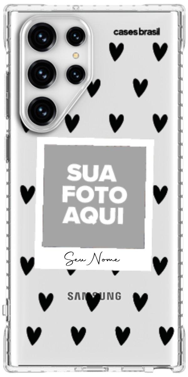 Capinha para Celular Polaroid Corações Black