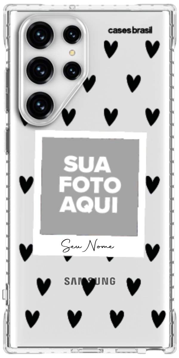 Capinha para Celular Polaroid Corações Black