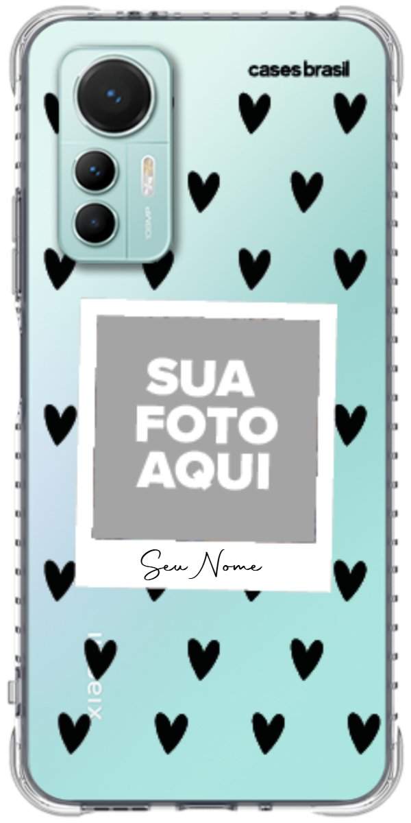 Capinha para Celular Polaroid Corações Black
