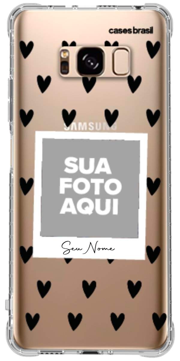 Capinha para Celular Polaroid Corações Black