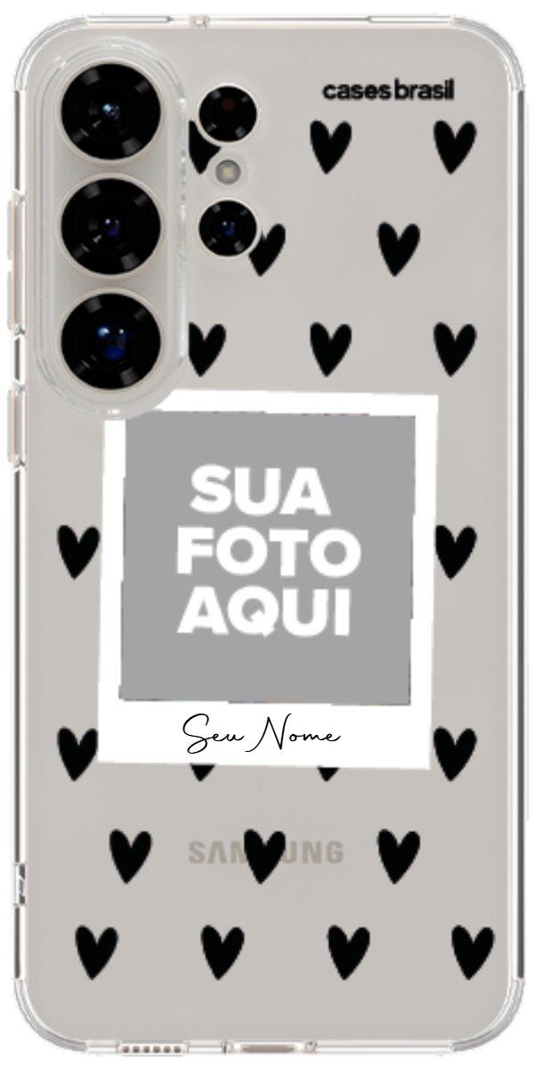 Capinha para Celular Polaroid Corações Black