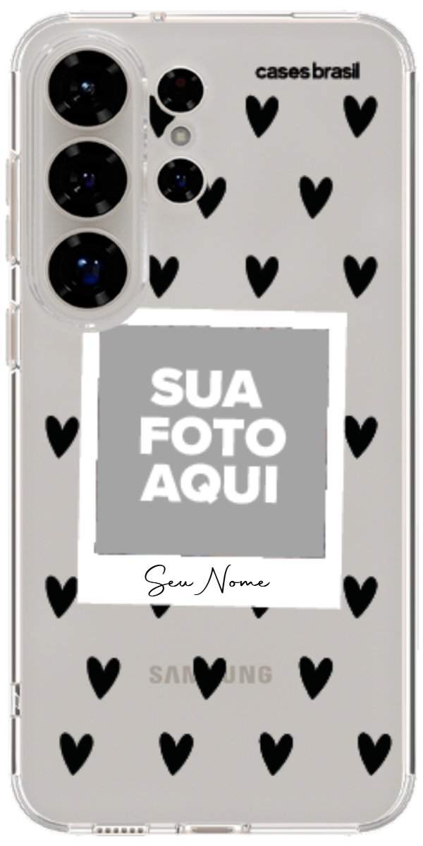 Capinha para Celular Polaroid Corações Black