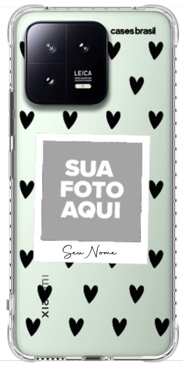 Capinha para Celular Polaroid Corações Black