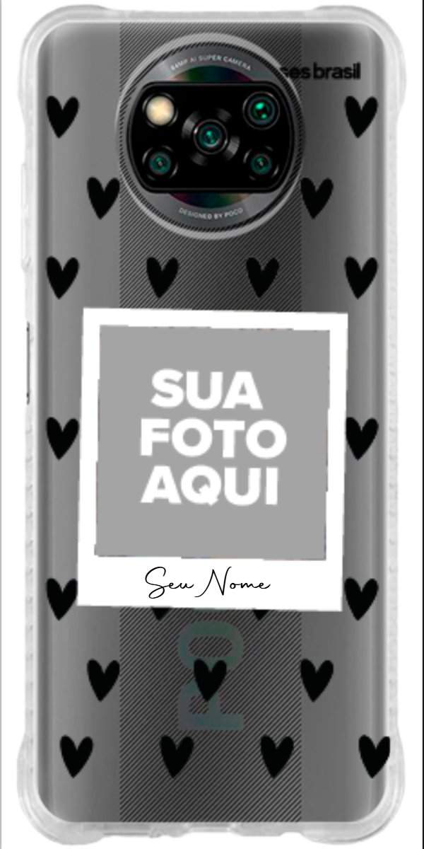 Capinha para Celular Polaroid Corações Black