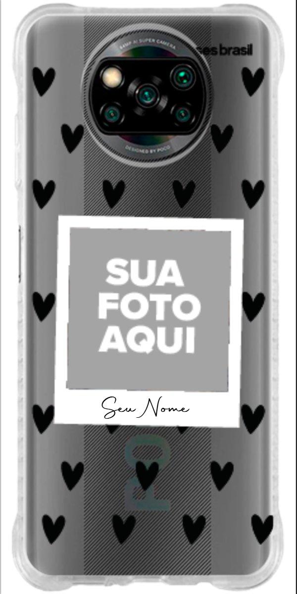 Capinha para Celular Polaroid Corações Black