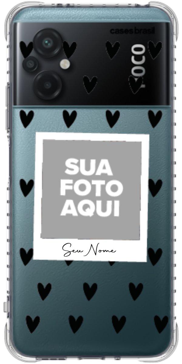 Capinha para Celular Polaroid Corações Black
