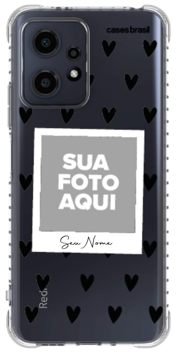 Capinha para Celular Polaroid Corações Black