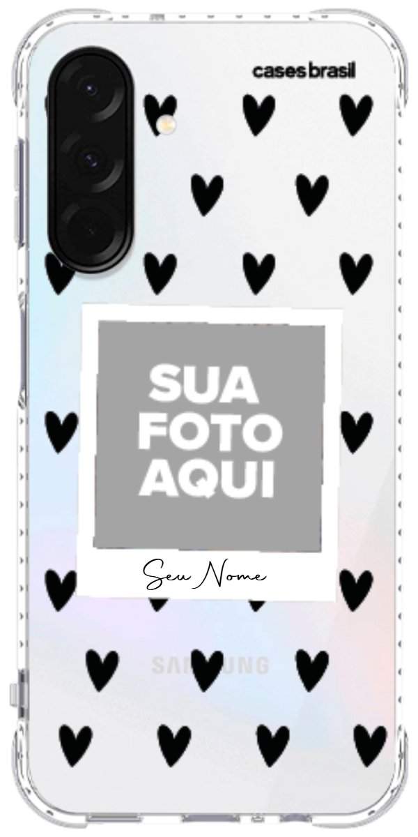 Capinha para Celular Polaroid Corações Black