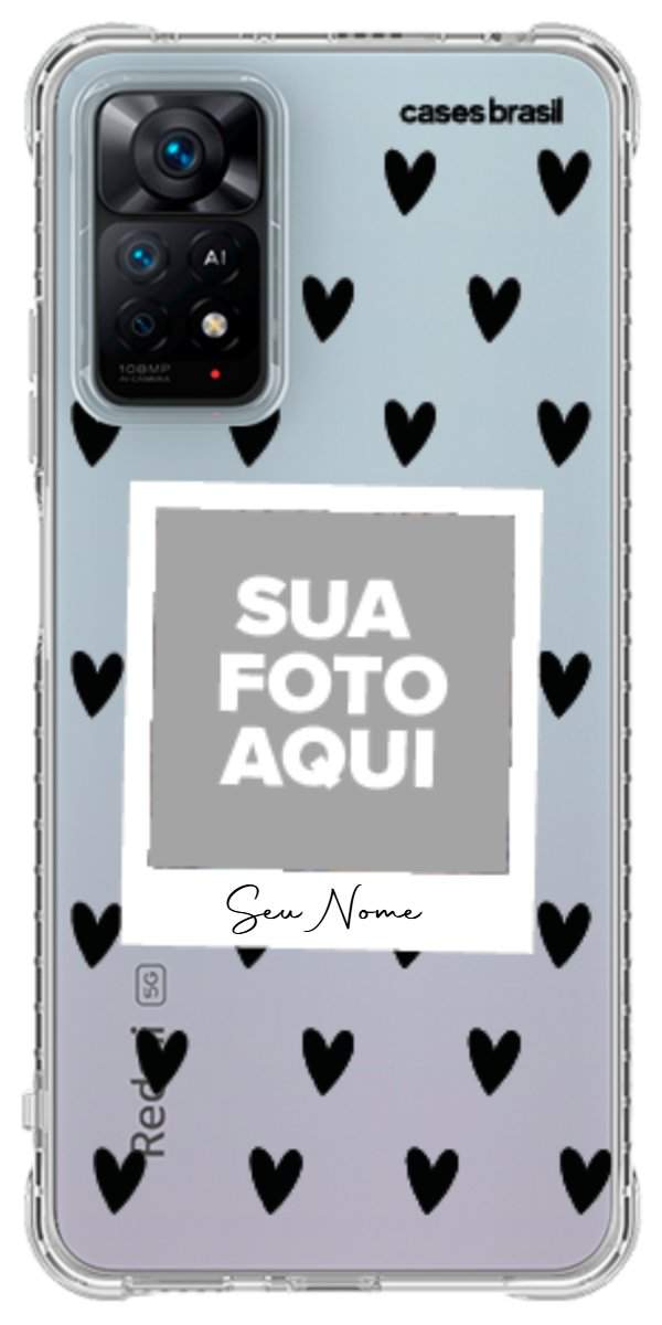 Capinha para Celular Polaroid Corações Black