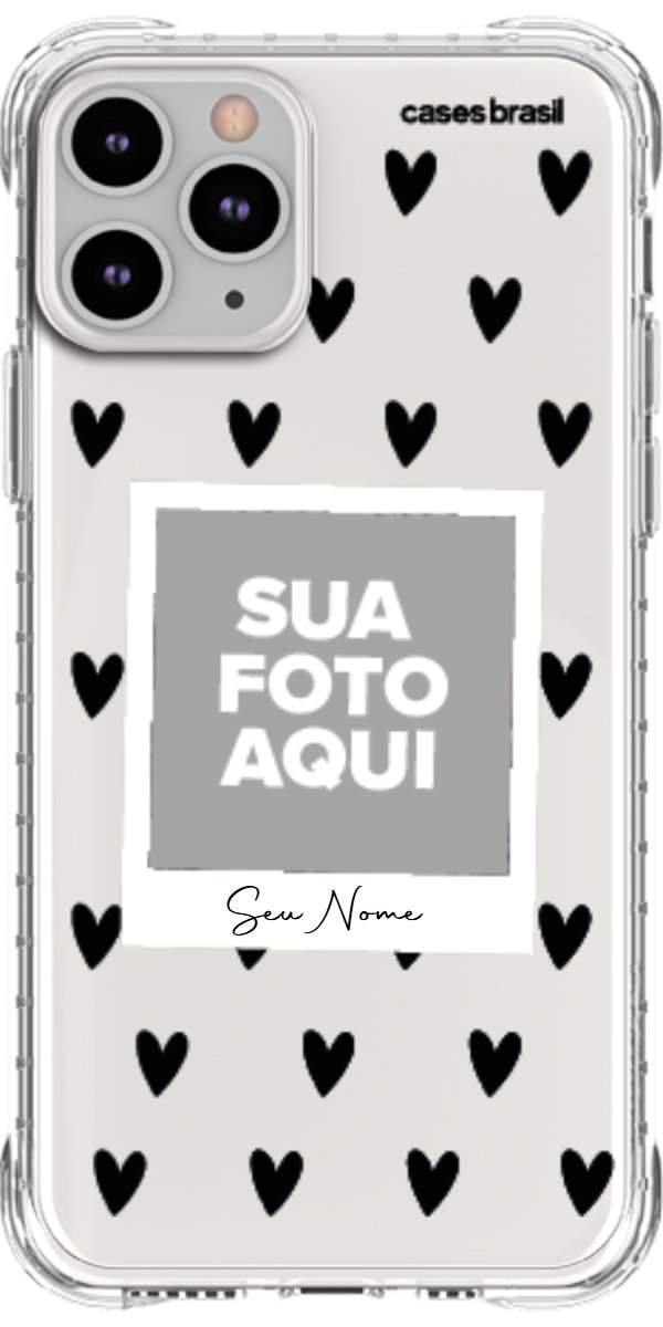 Capinha para Celular Polaroid Corações Black