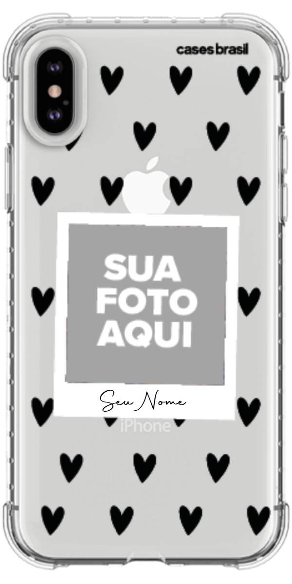 Capinha para Celular Polaroid Corações Black