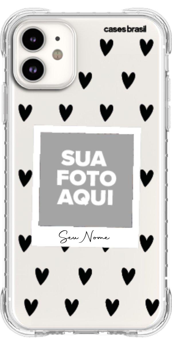 Capinha para Celular Polaroid Corações Black
