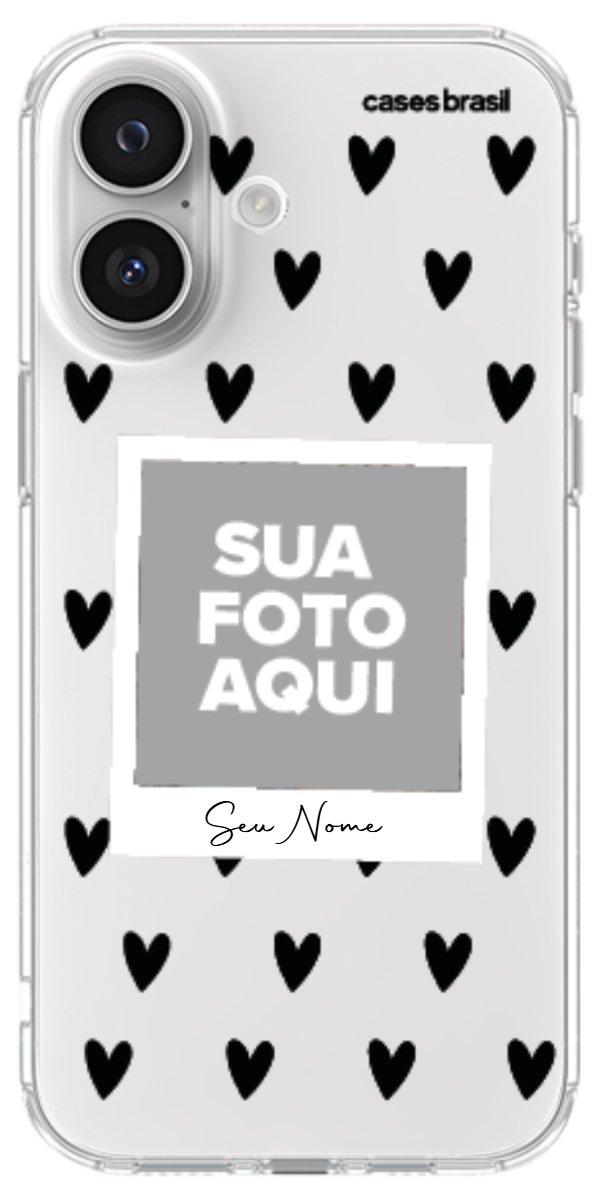 Capinha para Celular Polaroid Corações Black