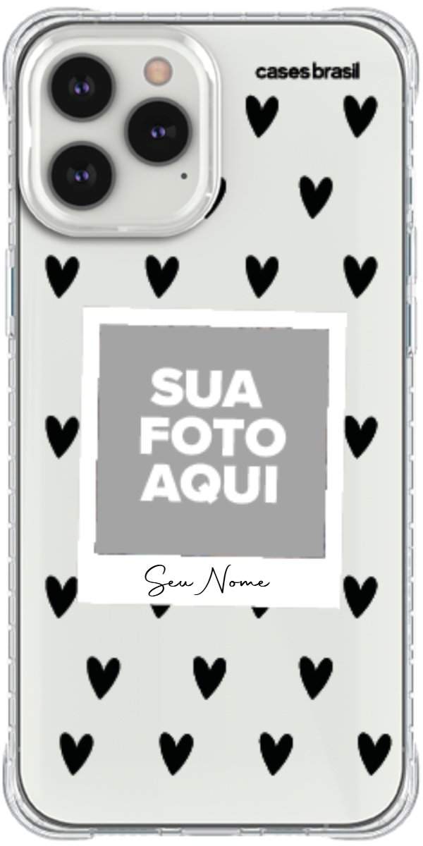 Capinha para Celular Polaroid Corações Black