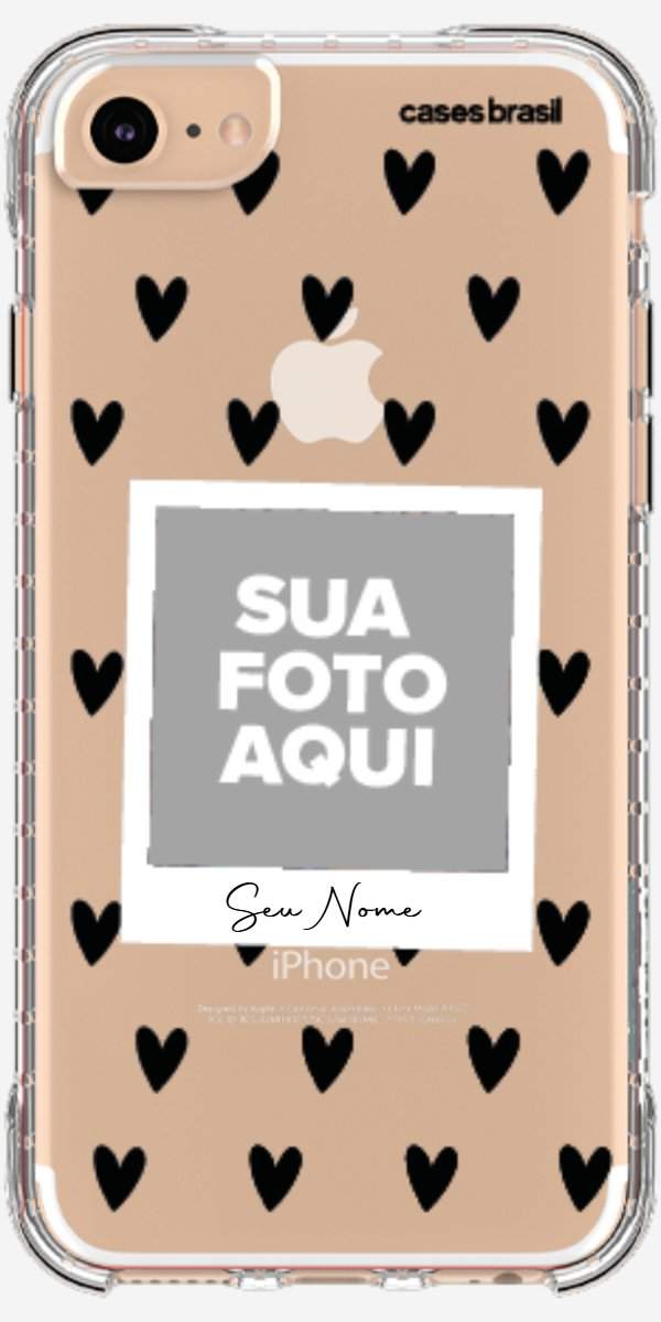 Capinha para Celular Polaroid Corações Black