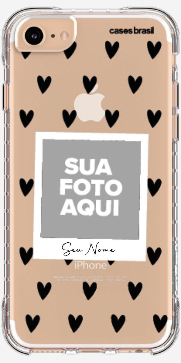 Capinha para Celular Polaroid Corações Black