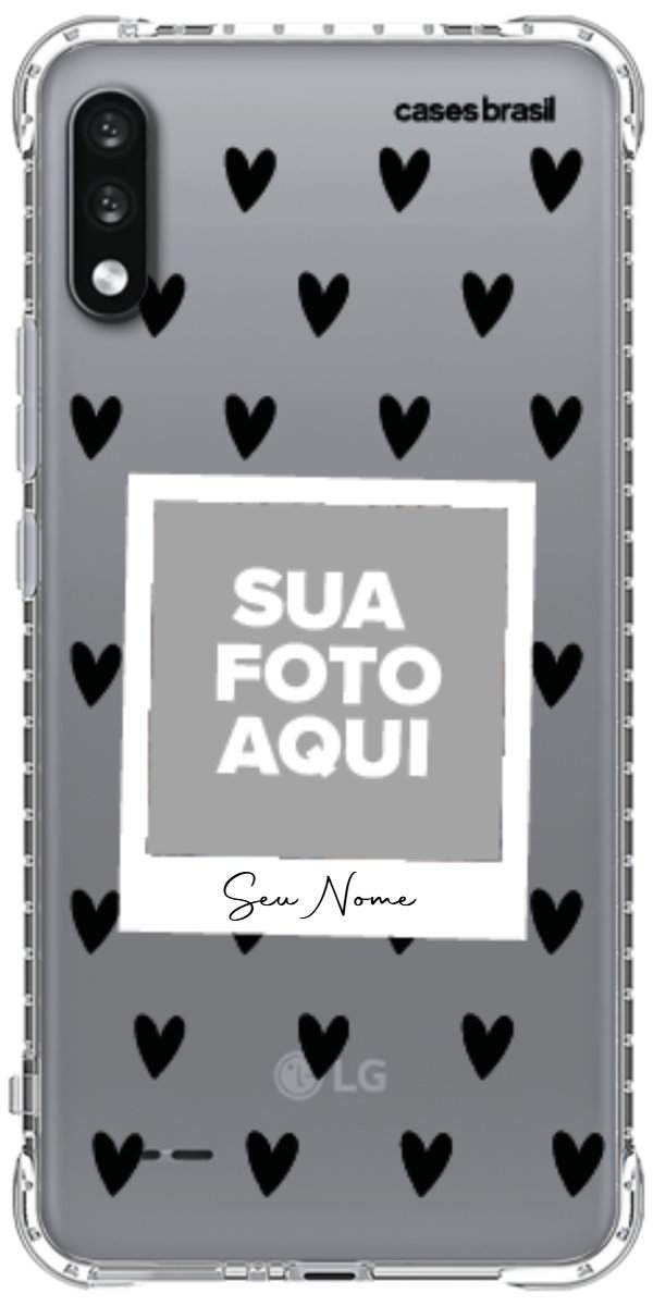 Capinha para Celular Polaroid Corações Black