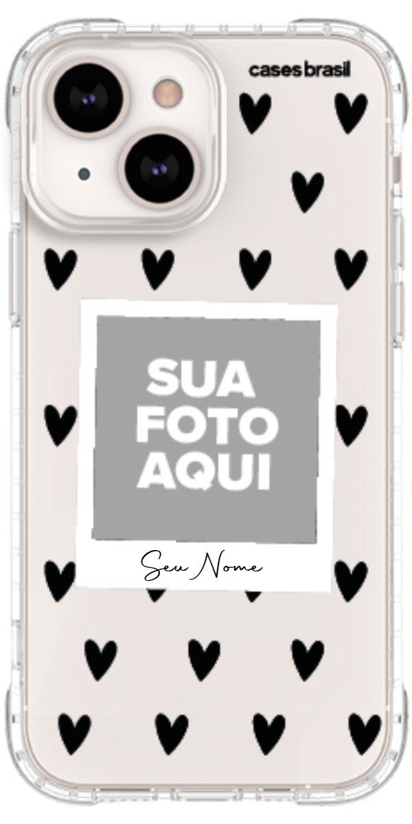 Capinha para Celular Polaroid Corações Black