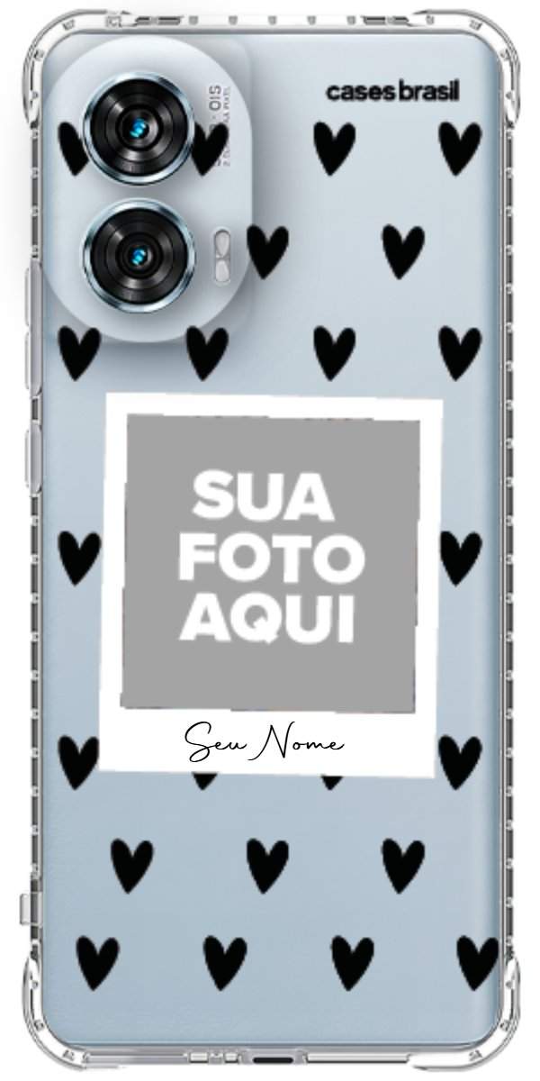 Capinha para Celular Polaroid Corações Black