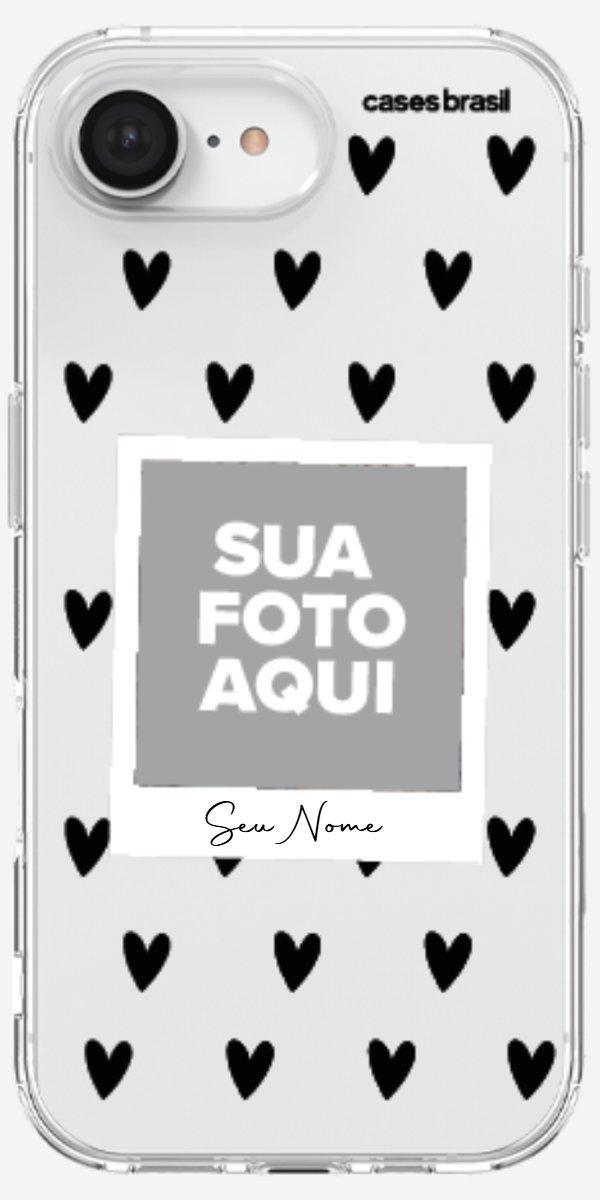 Capinha para Celular Polaroid Corações Black