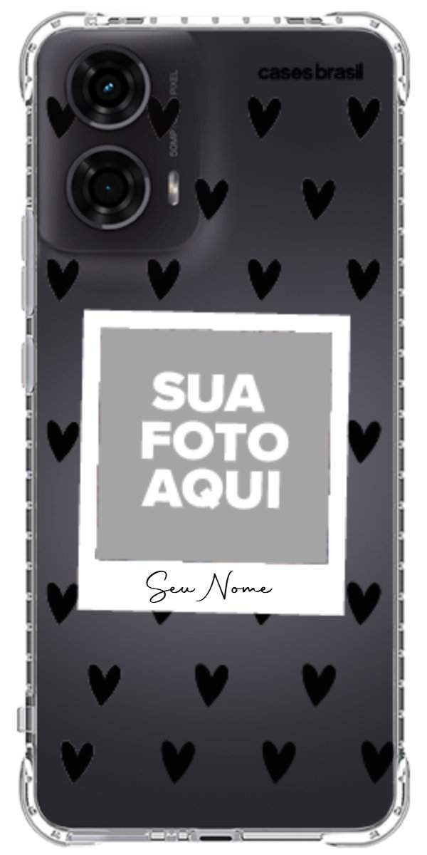 Capinha para Celular Polaroid Corações Black