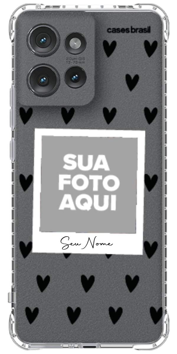 Capinha para Celular Polaroid Corações Black