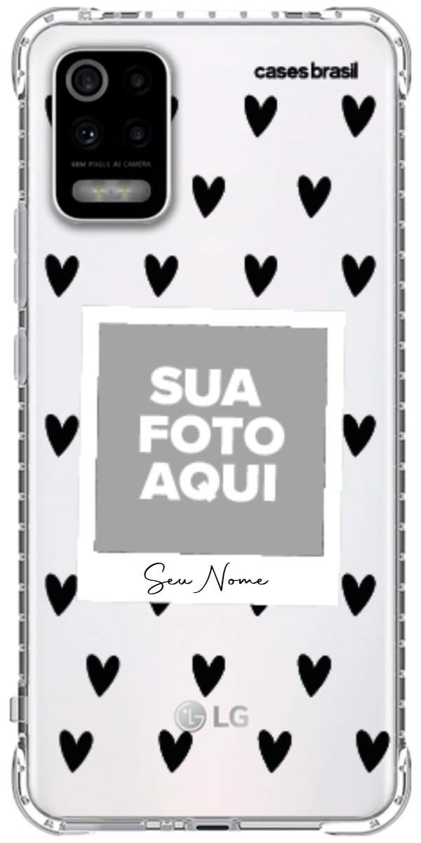 Capinha para Celular Polaroid Corações Black
