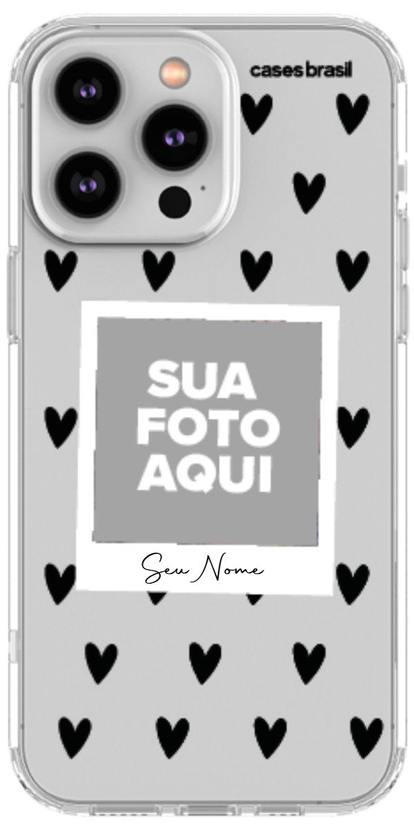 Capinha para Celular Polaroid Corações Black