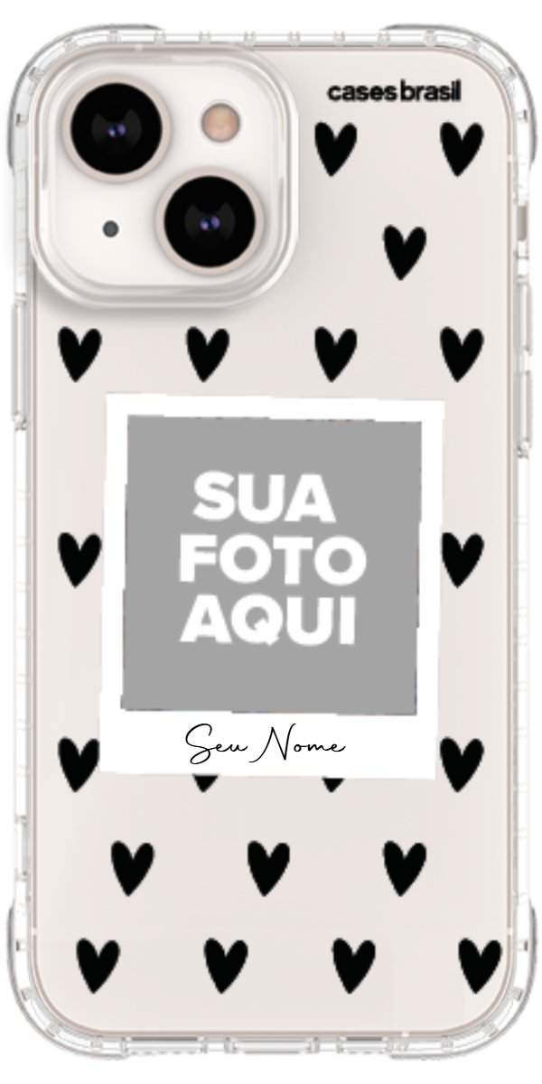 Capinha para Celular Polaroid Corações Black