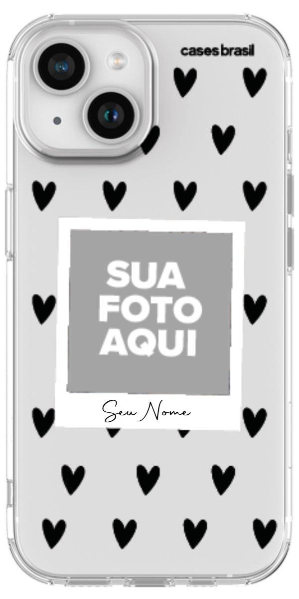 Capinha para Celular Polaroid Corações Black