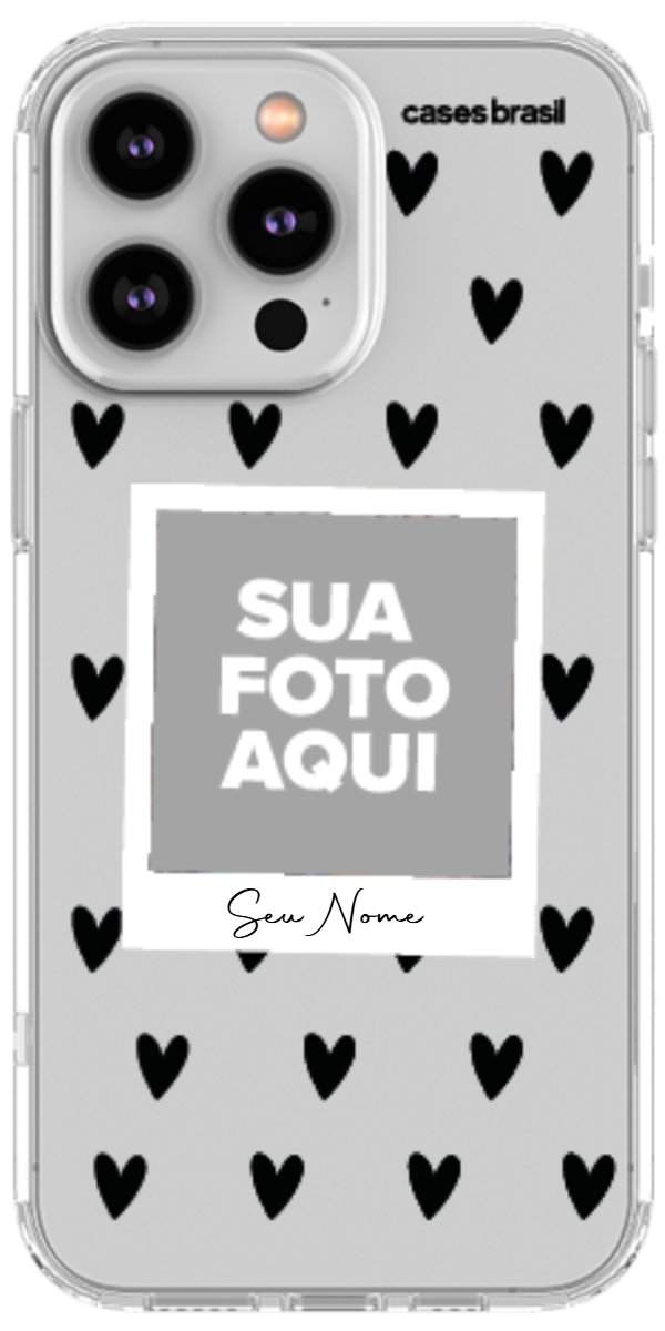 Capinha para Celular Polaroid Corações Black